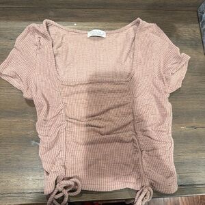 Brandy Melville Textured Pink Crop Top